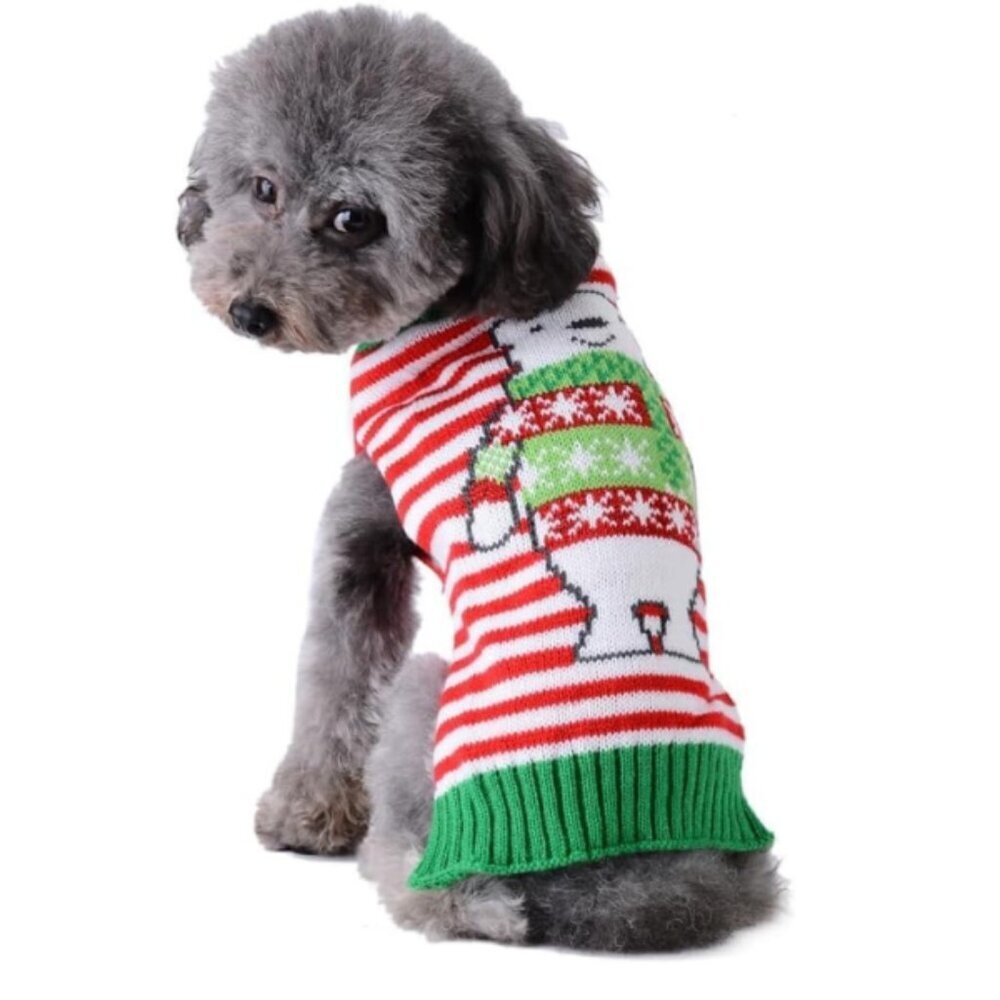 Pet Christmas Sweaters Polar BearWarm Vest Clothes Costume for Small Dog and Cat
